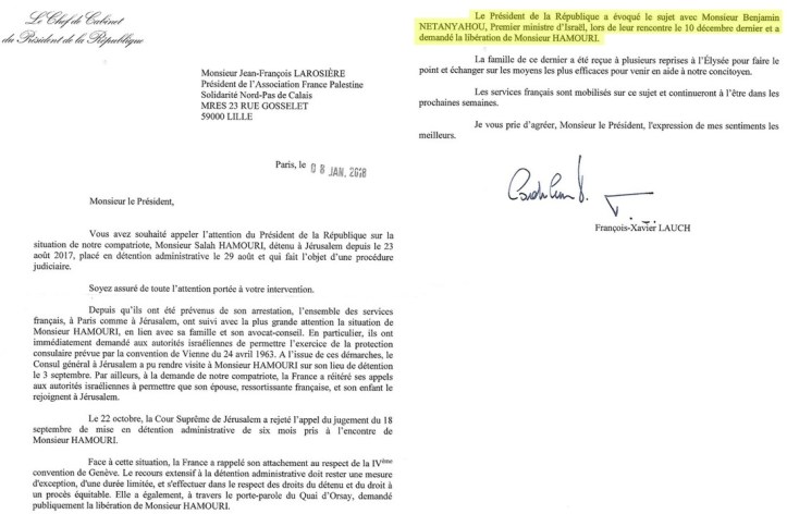 Macron a demandé la libération de Salah à Netanyahou